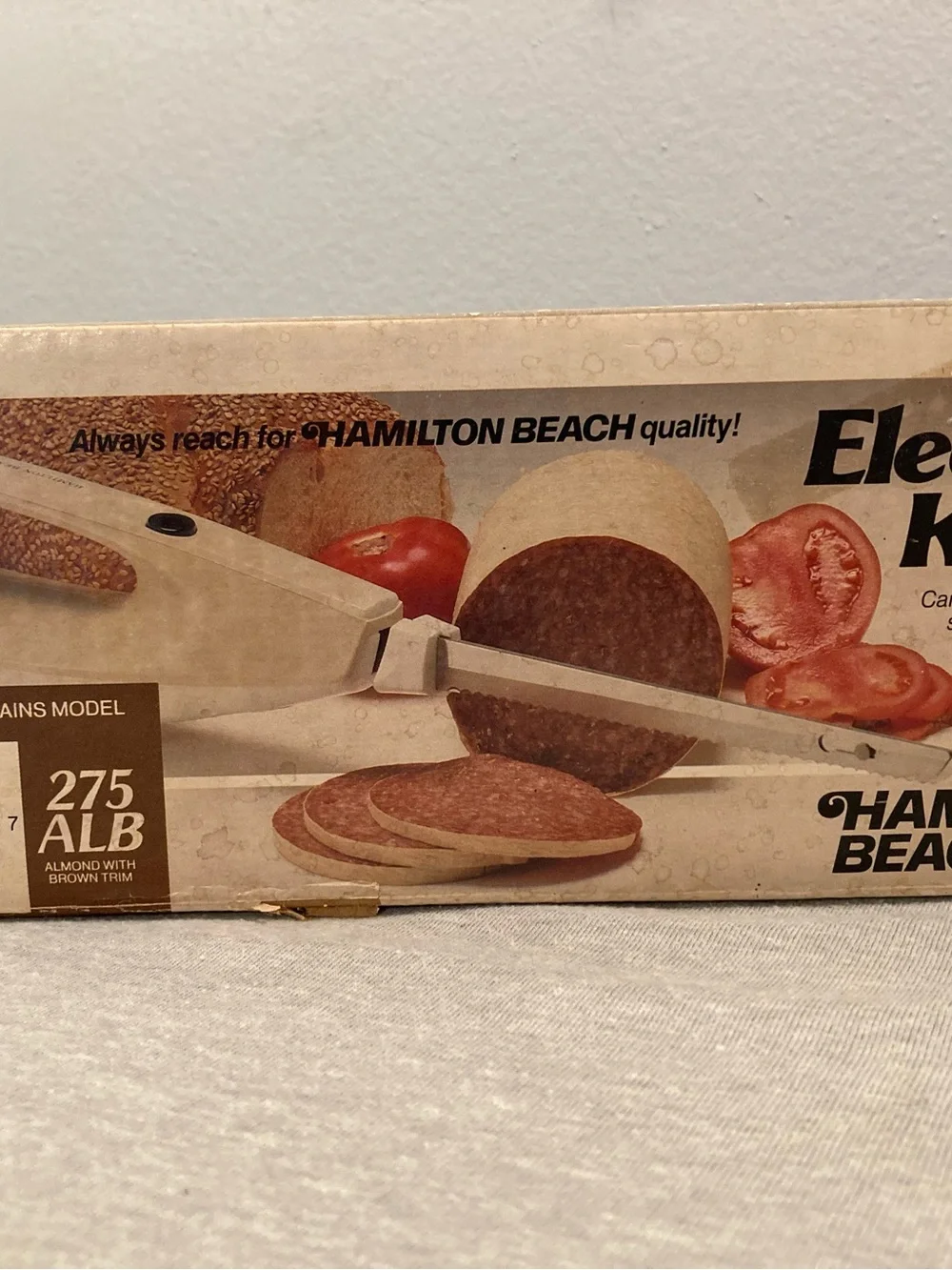 Hamilton Beach Almond and Brown Trim Electric Slicing Knife